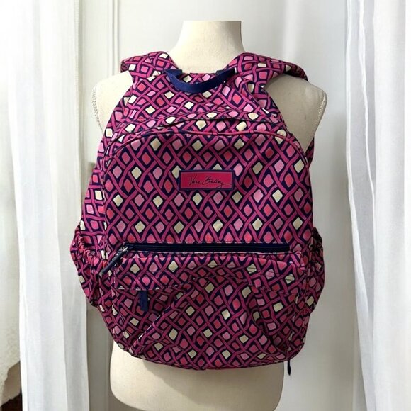 Vera Bradley Katalina‎ Pink Diamond Large Campus Backpack Travel Bag